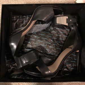 Marciano Black Leather Heels